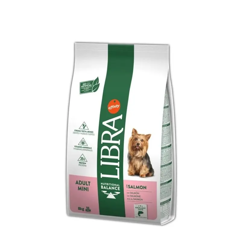Hrană uscată câini - LIBRA Dog Adult Mini, Hrana Uscata Caini Adulti Talie Mica, cu Somon, 8 kg