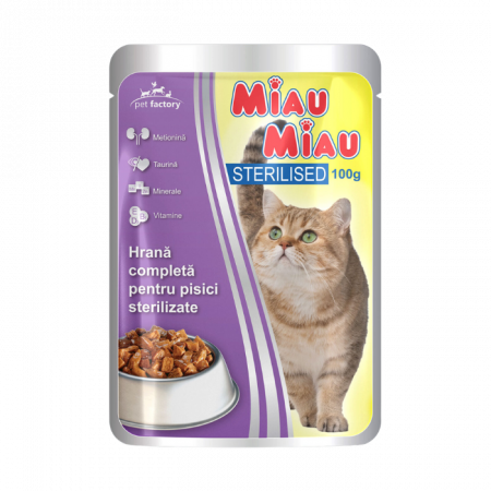 PROMOȚII - Miau Miau Steril cu Pui, Hrana Ueda Pisici Adulte (in sos), 100 g
