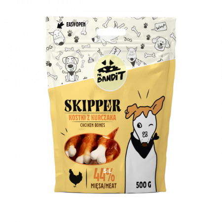 CÂINI - Mr. Bandit Skipper Chicken Bones, Recompense pentru Caini, Pui, 500g