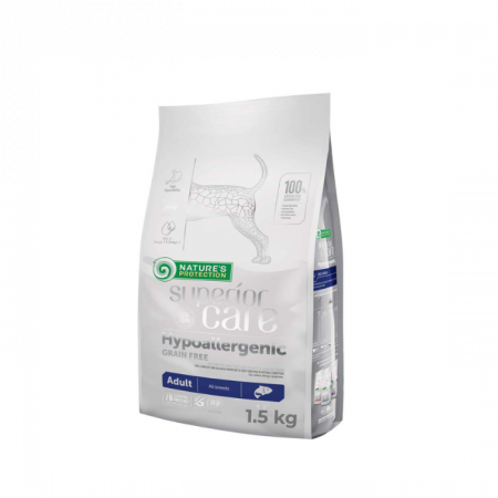 Hrană uscată câini - Natures Protection Superior Care Hypoallergenic, Hrana Uscata Caini Adulti Toate Rasele, Somon, 1.5 kg