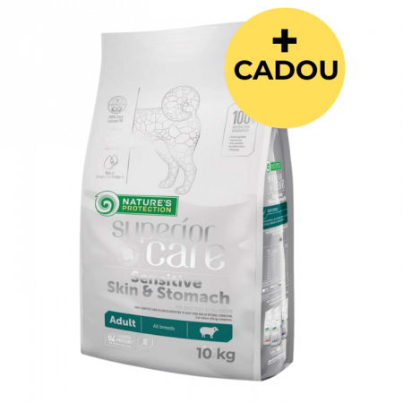 Hrană uscată câini - Natures Protection Superior Care Sensitive Skin & Stomach, Hrana Uscata Caini Adulti Toate Rasele, Miel, 10 kg