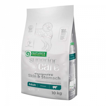 Natures Protection Superior Care Sensitive Skin & Stomach, Hrana Uscata Caini Adulti Toate Rasele, Miel, 10 kg [1]