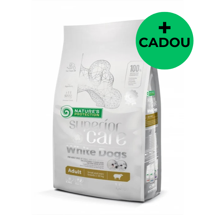 Hrană uscată câini - NATURES PROTECTION Superior Care White Dogs Small & Mini Adult Grain Free, Miel, 10 kg