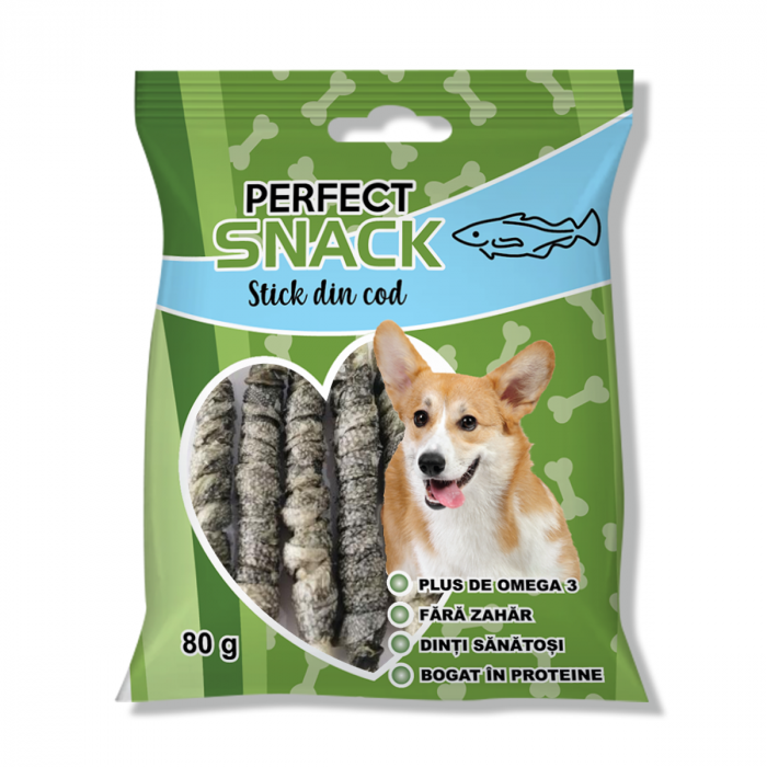 Recompense și Snack-uri - Perfect Snack, Stick din Cod, 80 g