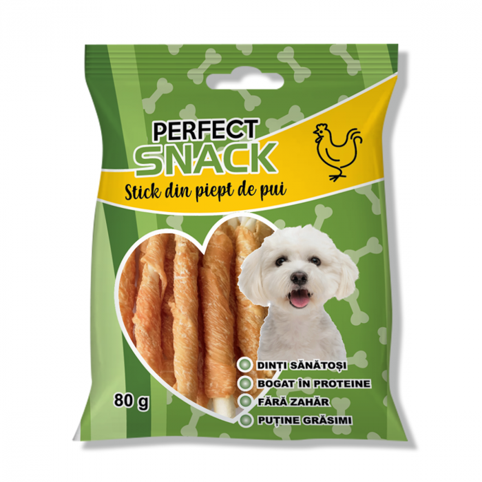 CÂINI - Perfect Snack, Stick din Piept de Pui, 80 g