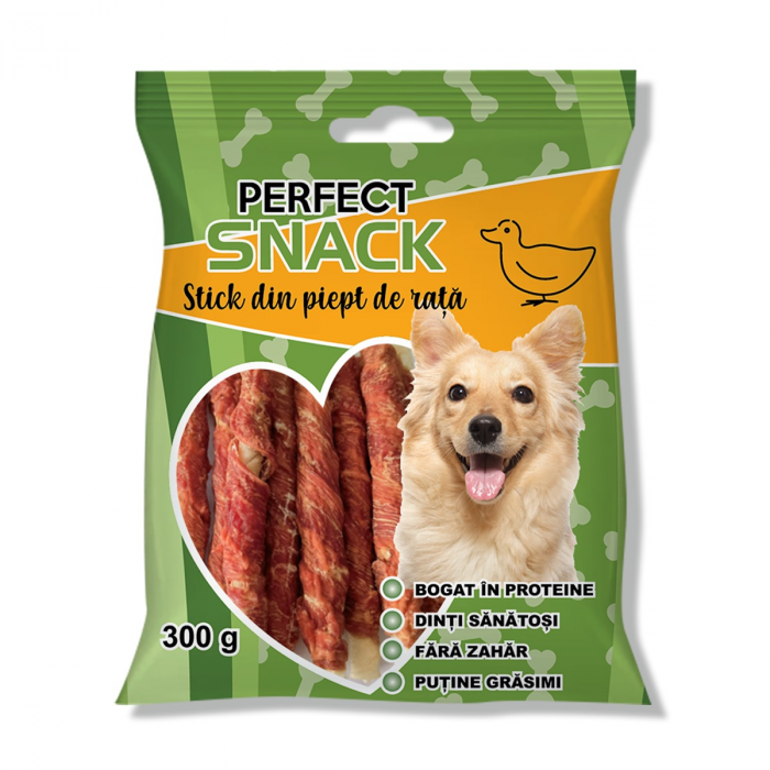 CÂINI - Perfect Snack, Stick din Piept de Rata, 300 g