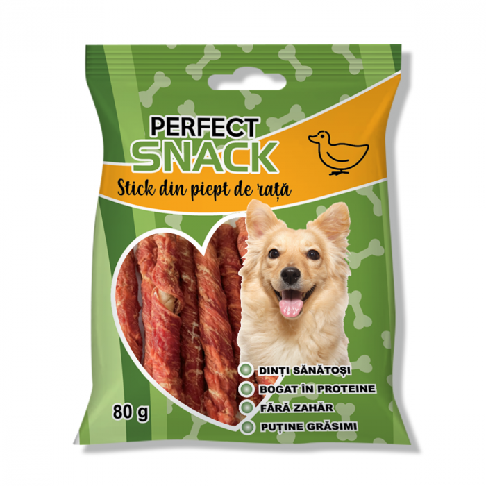 Recompense și Snack-uri - Perfect Snack, Stick din Piept de Rata, 80 g