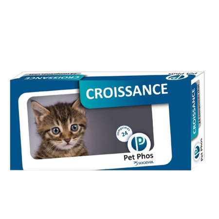PISICI - Pet Phos Feline Croissance, Supliment Vitamino-Mineral pentru Pisici, 96 tablete