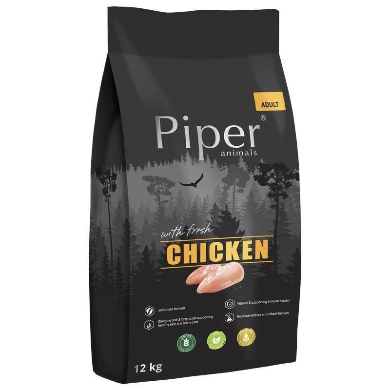 Hrană uscată câini - Piper Animals Adult Dog Pui, Hrana Uscata Fara Cereale Caini Adulti, 12 kg
