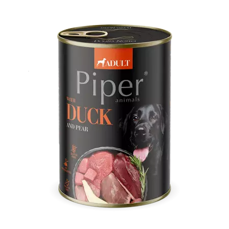CÂINI - Piper Animals Adult Dog Rata si Pere, Conserva Hrana Umeda Fara Cereale Caini Adulti, 400 g