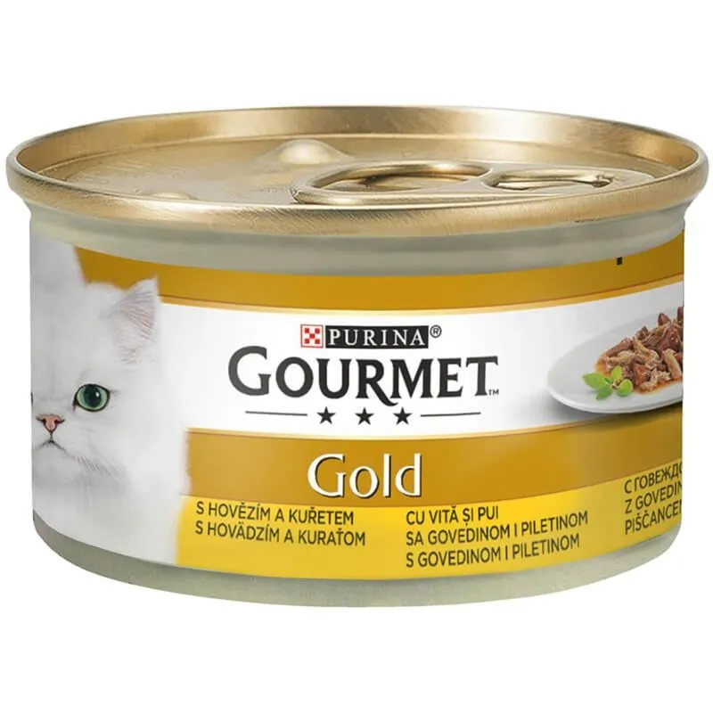 PROMOȚII - PURINA GOURMET GOLD DUO, Hrana Umeda Pisici (in sos), Vita si Pui, 85g