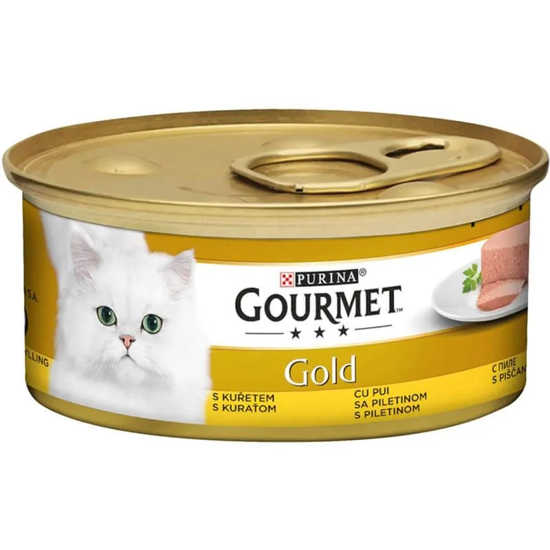 PROMOȚII - PURINA GOURMET GOLD Mousse, Hrana Umeda Pisici (pate), Pui, 24x85g