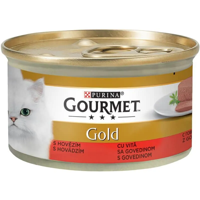 PROMOȚII - PURINA GOURMET GOLD Mousse, Hrana Umeda Pisici (pate), Vita, 85g