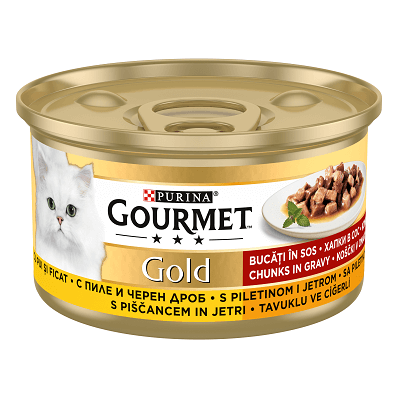 PROMOȚII - PURINA GOURMET GOLD Pui si Ficat, Hrana Umeda Pisici (in sos), 85g