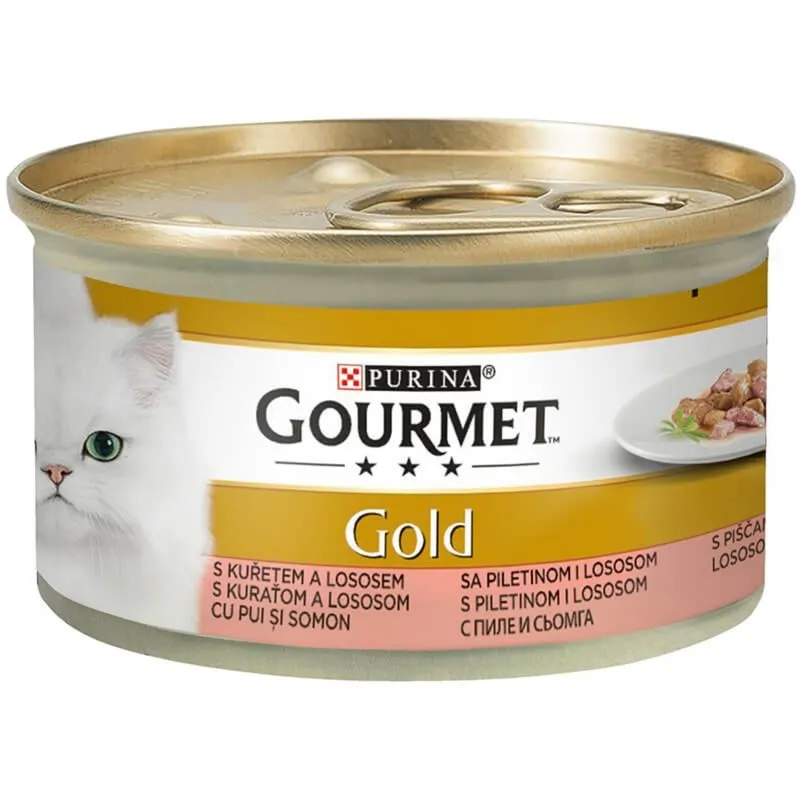 PROMOȚII - PURINA GOURMET GOLD Pui si Somon, Hrana Umeda Pisici (in sos), 85g