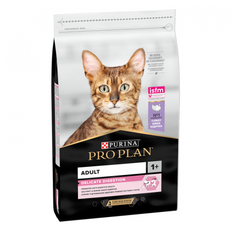 PROMOȚII - PURINA PRO PLAN Adult Delicate Digestion, Hrana Uscata Pisici Adulte cu Sensibilitati Digestive, Curcan, 10kg