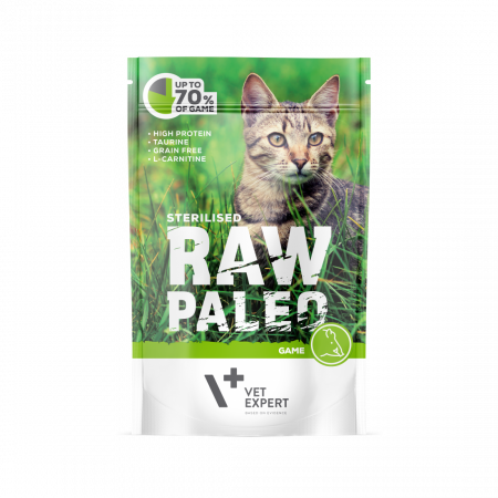 PISICI - Raw Paleo Adult Cat Sterilised Vanat, Hrana Umeda Pisici Adulte, 100 g