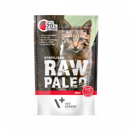 PISICI - Raw Paleo Adult Cat Sterilised Vita, Hrana Umeda Pisici Adulte, 100 g
