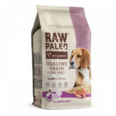 Hrană uscată câini - Raw Paleo Healthy Grain Miel si Orz, Hrana Uscata Caini Adulti, 10 kg
