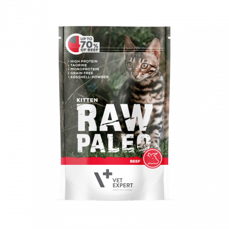 PISICI - Raw Paleo Kitten Vita, Hrana Umeda Pisici Junior, 100 g