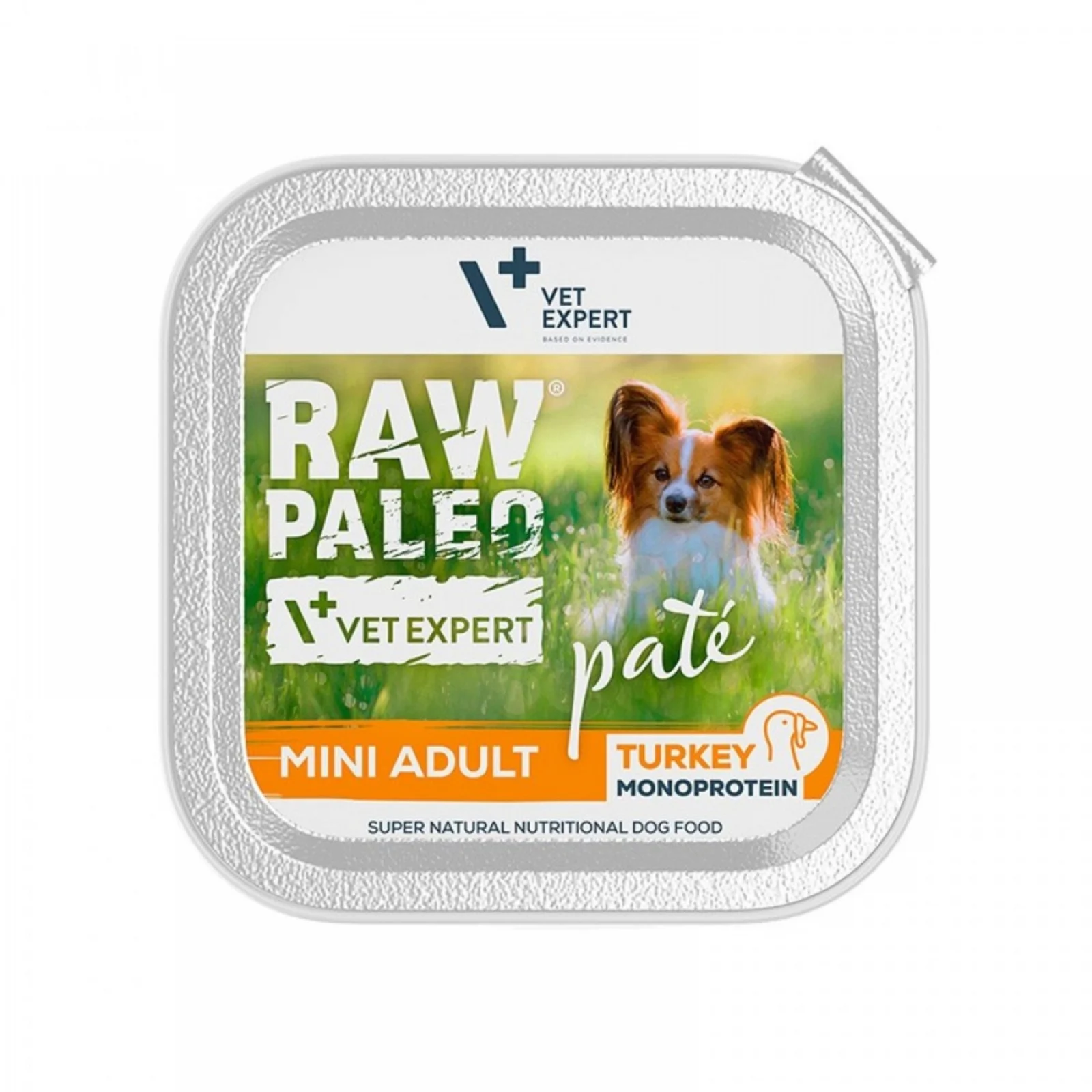 Hrană umedă câini - Raw Paleo Pate Curcan, Hrana Umeda Monoproteica Caini Adulti Talie Mica, 150 g