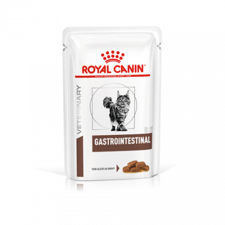 Diete veterinare și hrană specială - Royal Canin Gastrointestinal Cat, Hrana Umeda Pisici Adulte, in Sos,12x85 g