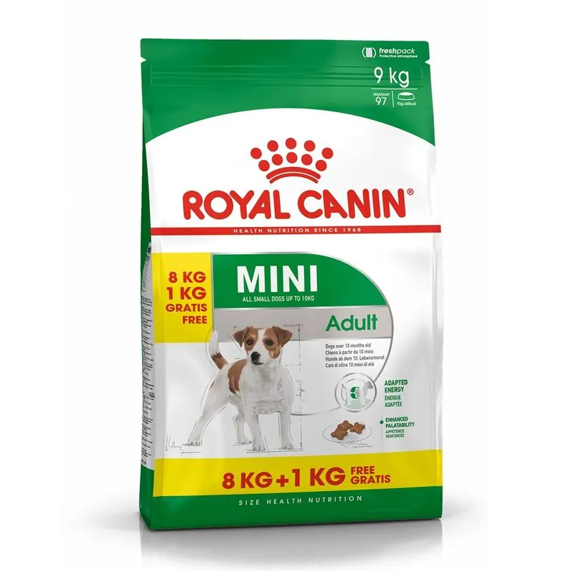 Hrană uscată câini - Royal Canin Mini Adult Dog, Hrana Uscata Caini Adulti Talie Mica,  8+1 kg GRATIS