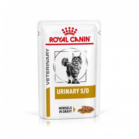 Diete veterinare și hrană specială - Royal Canin Feline Urinary S/O Gravy Wet, Hrana Umeda Pisici Adulte, in Sos, 12x85 g