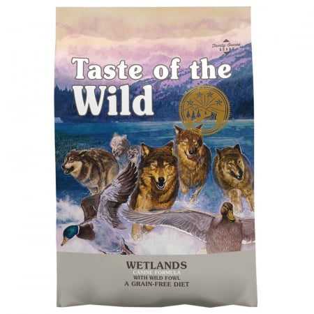Hrană uscată câini - Taste Of The Wild Wetlands, Hrana Uscata Caini Adulti Toate Rasele, Rata, Prepelita si Curcan, 12.2 Kg