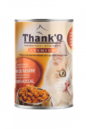 Hrană umedă pisici - ThankQ Premium Conserva Pasare Pisici Adulte, 415 g