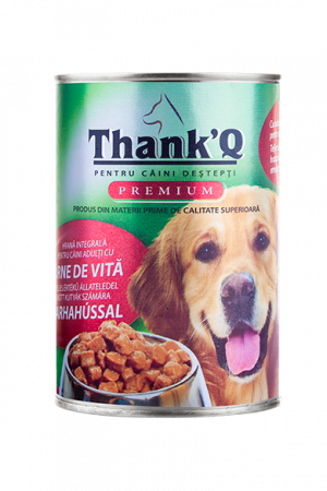 Hrană umedă câini - ThankQ Premium Conserva Vita Caini Adulti, 415 g