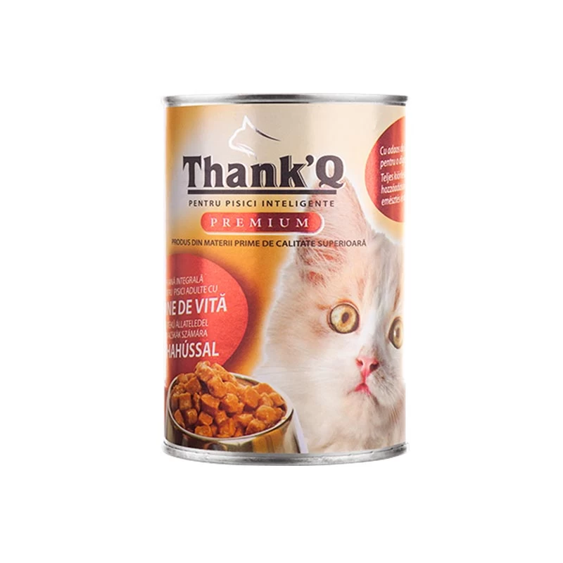 Hrană umedă pisici - ThankQ Premium Conserva Vita Pisici Adulte, 415 g