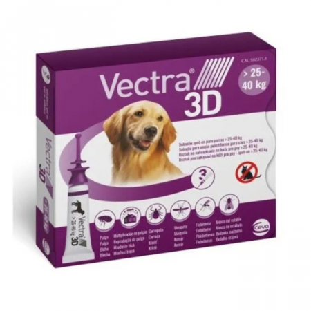Antiparazitare Interne si Externe - Vectra 3D Spot On Caine 25-40 kg , Solutie Antiparazitara, 1 pipeta
