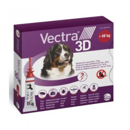 Antiparazitare Interne si Externe - Vectra 3D Spot On Caine >40 kg , Solutie Antiparazitara, 1 pipeta