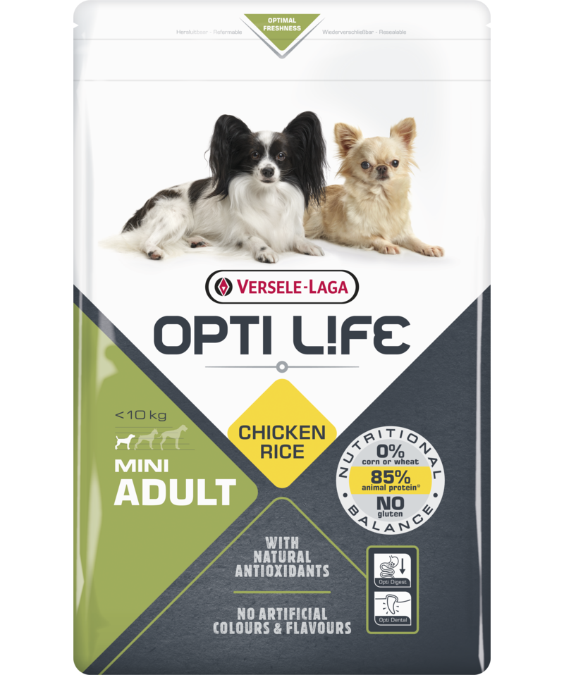 Versele Laga Opti Life Mini Adult, Hrana Uscata Caini Adulti Talie Mica, Pui si Orez, 7.5 kg