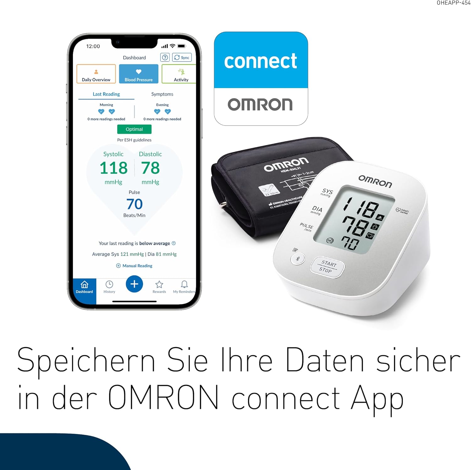 Omron-X2-Smart+Tensiometru-brat-validat-clinic-transfer-date-Bluetooth-Omron-Connect