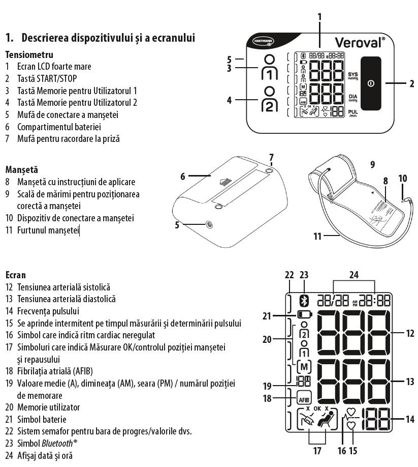 Tensiometru-brat-Veroval-Compact+BPU26-Bluetooth-validat-clinic-ESH-specificatii