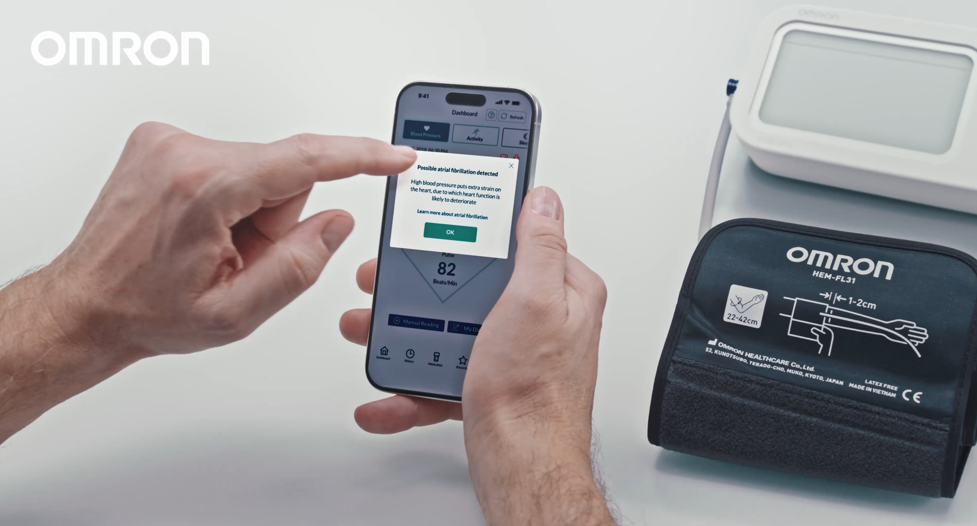 tensiometru-OMRON-X7-Smart-AFib-HEM-7380T1-EOSL-aplicatie-omron-connect-linemed