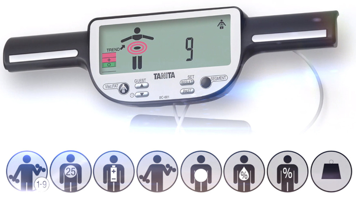 Analizor profesional Tanita BC-601 / BC-602 / BC-613 InnerScan - pe segmente, 8 sensori pentru analiza, card SD pentru transfer date PC, fabricat in Japonia [2]