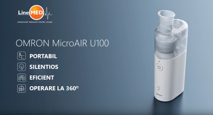Aparat aerosoli OMRON U100 cu tehnologie MESH (ultrasunete), silentios, portabil, fabricat in Japonia [4]