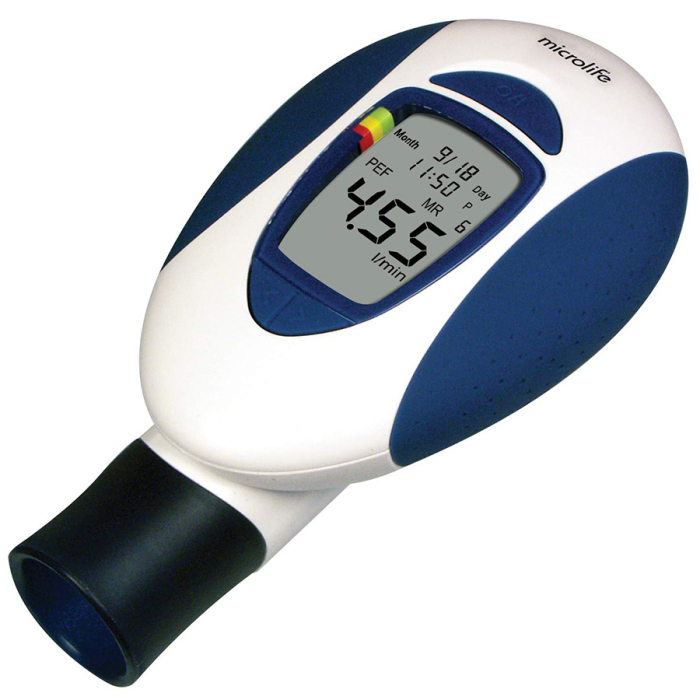 Dispozitiv de monitorizare electronica pentru astm Microlife PF 100 (PEF - Peak Expiratory Flow, FEV1, volum aer expirat), Spirometru digital portabil [4]