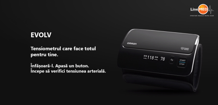 Omron EVOLV - Tensiometru digital de brat, manseta inteligenta 22-42 cm, transfer date Bluetooth, fara cabluri, validat clinic, ecran OLED, fabricat in Japonia [9]