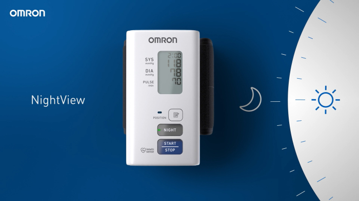 Omron NightView - Tensiometru de incheietura cu masurare nocturna, silentios, validat clinic, transfer date Bluetooth, fabricat in Japonia [3]