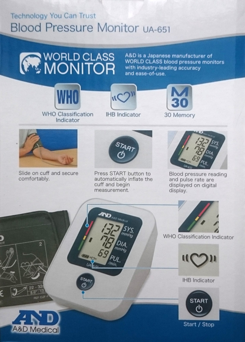 Tensiometru automat cu masurare pe brat, A&D Medical UA-651, validat clinic + Glucometru Fora GD50 [4]