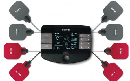 Electrostimulatoare musculare - Electrostimulator muscular Beurer EM89 - (4 in 1) TENS / EMS / CALDURA / MASAJ, 8 electrozi, indicatii pozitionare electrozi