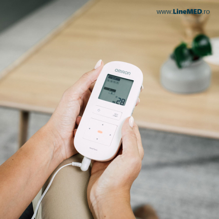 Electrostimulatoare musculare - Electrostimulator muscular Omron HeatTens, TENS + HEAT (terapie prin caldura), baterie reincarcabila, pentru ameliorarea durerilor articulare si musculare