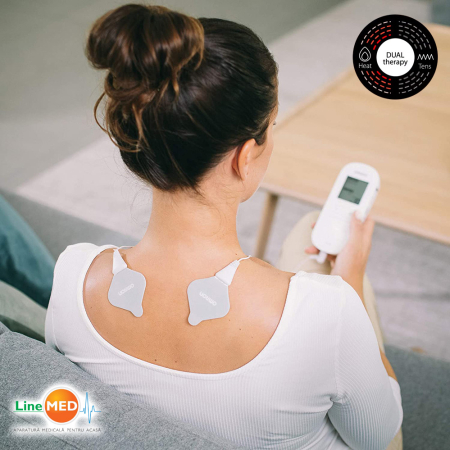 Electrostimulator muscular Omron HeatTens, TENS + HEAT (terapie prin caldura), baterie reincarcabila, pentru ameliorarea durerilor articulare si musculare