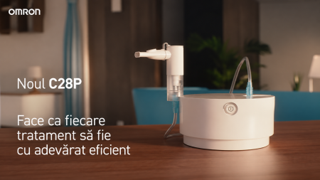Omron C28P (2021) - C105 / X105 - Aparat aerosoli (Nebulizator cu compresor), fabricat in Italia, functionare continua, protectie la supraincalzire