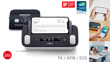 Omron Complete - Tensiometru automat pentru brat + EKG / ECG (electrocardiograma), validat clinic, functie AFIB, fabricat in Japonia