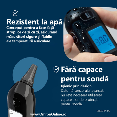 OMRON Gentle Temp 533 - Termometru digital cu infraroșu, de ureche, pentru copii și adulți, măsurare rapidă în 1 secundă și design fără capac [4]